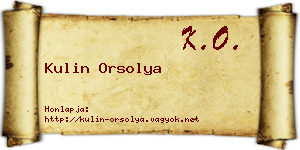 Kulin Orsolya névjegykártya